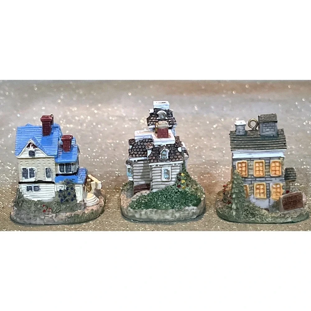 Liberty Falls Lot Of 3 Ornaments~Clemens School~Dubois Mansion~Dr Steven's~90s
